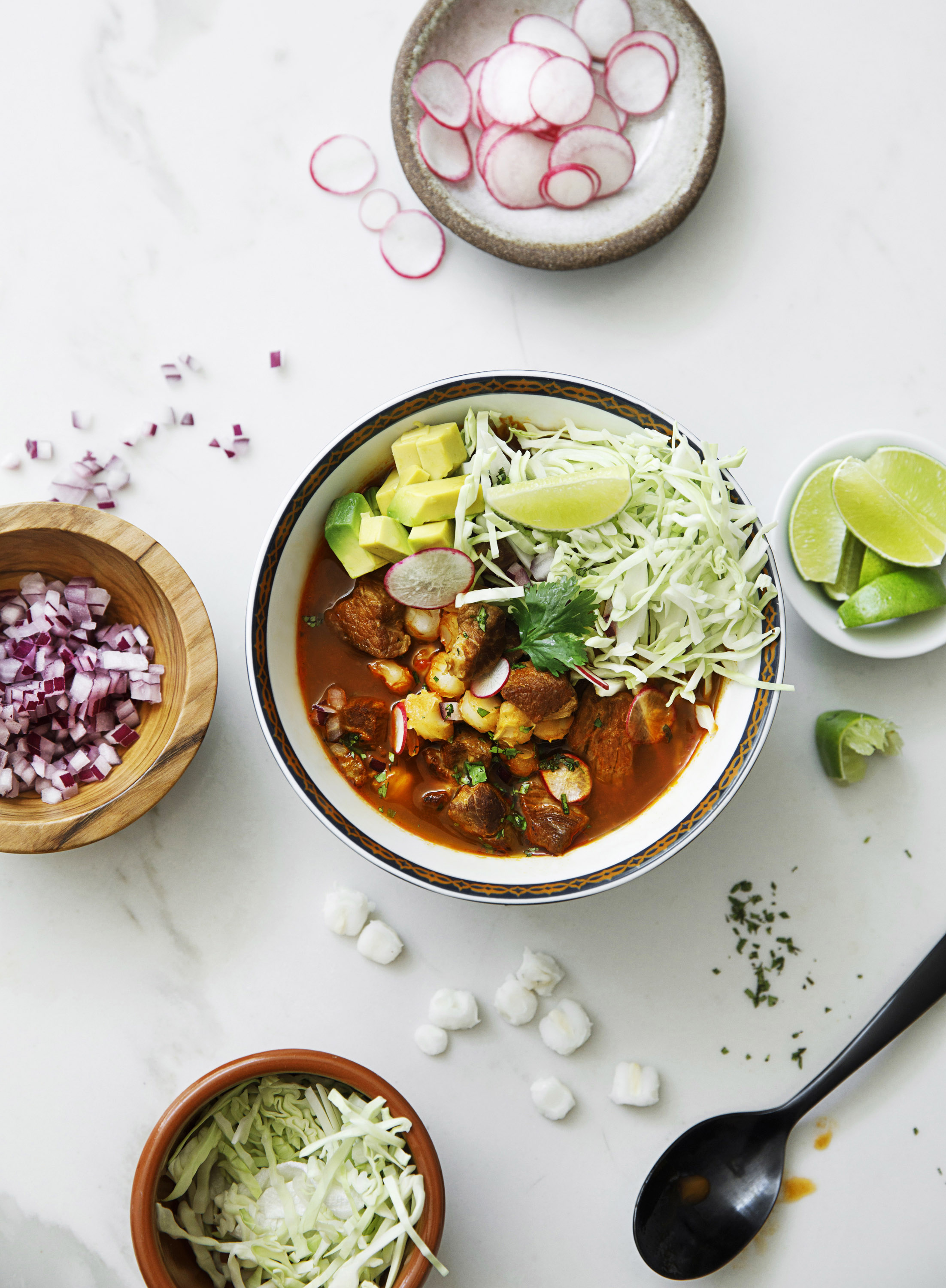 pozole mexican food photography